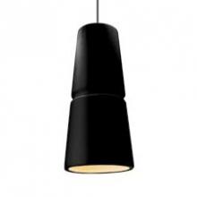 Justice Design Group CER-6435-CRB-MBLK-BKCD - Large Cone 1-Light Pendant