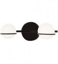 Justice Design Group FSN-4162-OPAL-MBLK - Centric 2-Light Bath Bar