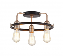 Justice Design Group NSH-4310-MBBR - Volta 3-Light Flush-Mount