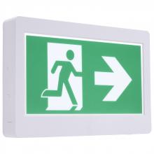 Satco Products Inc. 67/500 - Running Man Green Exit Sign; 120-347V; 2HR backup; Single/Dual Face; Universal Mounting