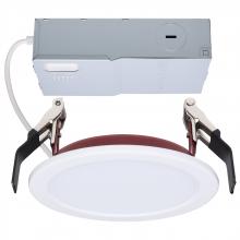 Satco Products Inc. S11864R1 - 10 Watt LED; Fire Rated 4 Inch Direct Wire Slim Fit Flat Face Downlight; Round Shape; White Finish;