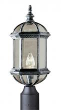 Trans Globe 4186 BK - 1LT POST TOP LANTERN-BEVELED G