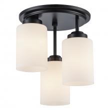 Trans Globe 70520-3 BK - 3LT FLUSH-DROP LIGHT-BK-WHITE