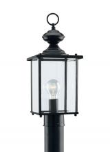 Generation Lighting 8257-12 - Jamestowne transitional 1-light outdoor exterior post lantern in black finish with clear beveled gla