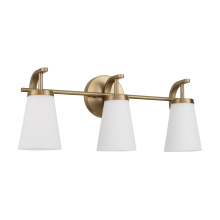 Capital 161031AD-660 - 23" W x 9" H 3-Light Vanity in Aged Brass with Tapered Soft White Glass