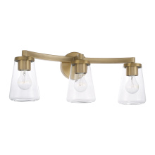 Capital 161931AD-664 - 24.25" W x 9.5" H 3-Light Vanity in Aged Brass with Clear Glass