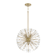 Capital 357881MA - 18" W x 18.25" H 8-Light Starburst Pendant in Matte Brass with Patterned Glass Petals