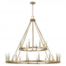 Capital 4910AD - 24-Light Two-Tier Wagon Wheel Chandelier in Aged Brass