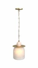 Avenue Lighting HF7501-BB - Westwood 11" LED  Pendant in Alabaster with Brushed Brass Accents
