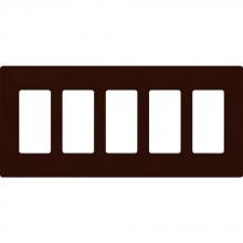 Lutron Electronics CW-5-BR - CLARO WALLPLATE 5 GNG BROWN