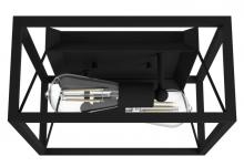Hunter 19410 - Hunter Doherty Natural Black Iron 2 Light Medium Flush Mount Ceiling Light Fixture