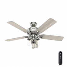 Hunter 50604 - Hunter 52 inch Devon Park Brushed Nickel Ceiling Fan with LED Light Kit and Handheld Remote