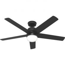 Hunter 50292 - Hunter 52 in Anorak Matte Black WeatherMax Indoor / Outdoor Ceiling Fan with LED Lt Kit