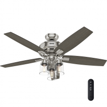 Hunter 54190 - Hunter 52 inch Bennett Brushed Nickel Ceiling Fan with LED Light Kit and Handheld Remote