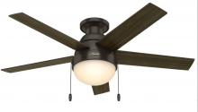 Hunter 59268 - Hunter 46 inch Anslee Premier Bronze Low Profile Ceiling Fan with LED Light Kit and Pull Chain