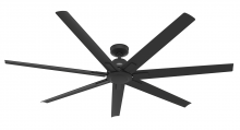 Hunter 51592 - Hunter 72 inch Downtown ENERGY STAR® Matte Black Damp Rated Ceiling Fan and Wall Control
