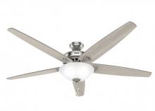 Hunter 51122 - Hunter 70 inch Stockbridge Brushed Nickel Ceiling Fan with LED Light Kit and Pull Chain