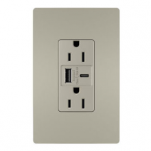 Legrand Radiant R26USBAC6NICCV4 - radiant 15A Tamper-Resistant Ultra-Fast USB Type A/C Outlet, Nickel