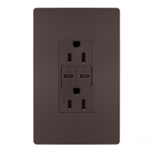 Legrand Radiant R26USBPDDBCC6 - radiant® 15A Tamper Resistant Ultra Fast PLUS Power Delivery USB Type C/C Outlet, Dark Bronze