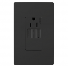 Legrand Radiant 1597TRSGLBK - radiant® Tamper-Resistant 15A Simplex Self-Test GFCI Receptacles with SafeLock® Protection, Black