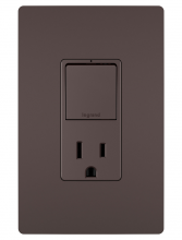 Legrand Radiant RCD38TRDBCC6 - radiant Single Pole/3-Way Switch with 15A Tamper-Resistant Outlet, Dark Bronze