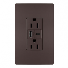 Legrand Radiant R26USBAC6DBCCV4 - radiant 15A Tamper-Resistant Ultra-Fast USB Type A/C Outlet, Dark Bronze