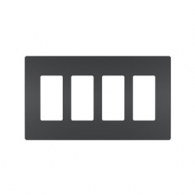 Legrand Radiant RWP264GCC6 - radiant Four-Gang Screwless Wall Plate, Graphite, CC