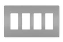 Legrand Radiant RWP264GRY - radiant Four-Gang Screwless Wall Plate, Gray
