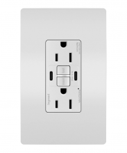 Legrand Radiant 1597TRUSBCCW - radiant Tamper-Resistant 15A Duplex Self-Test GFCI Receptacles with SafeLock Protection