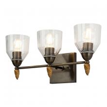 Lucas McKearn bb1000db-3-f2g - Felice 3 Light Vanity in Dark Bronze With Gold Accents