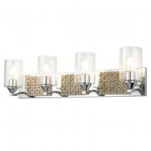 Lucas McKearn BB90587PC-4B2S - Arcadia 4 Light Bath Bar in Polished Chrome and Silver