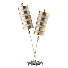 Lucas McKearn ta1030 - Nettle Luxe Gold 2-Light Double Buffet Table Lamp with Distressed Mixed Finish