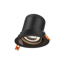 Dals RC04-CC-20-GMBBK-TBK - 4in Modular Downlight, 5CCT, 20 degree Beam Angle, Gimbal Reflector, Black, Black trim