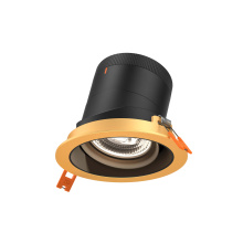 Dals RC04-CC-20-GMBBK-TGD - 4in Modular Downlight, 5CCT, 20 degree Beam Angle, Gimbal Reflector, Black, Gold trim