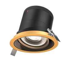 Dals RC06-CC-20-GMBBK-TGD - 6in Modular Downlight, 5CCT, 20 degree Beam Angle, Gimbal Reflector, Black, Gold trim