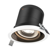 Dals RC06-CC-20-GMBBK-TWH - 6in Modular Downlight, 5CCT, 20 degree Beam Angle, Gimbal Reflector, Black, White trim