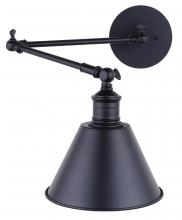 Canarm IWF582A01BK - MOROCCO, MBK Color, 1 Lt Wall Fixture, 60W Type A, 7 1/2" W x 12 1/2" H x 17" D