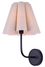 Canarm IWF1239A01BK - IRIS Contemporary 1 Light Wall Lamp, Matte Black with Natural Fabric Shade