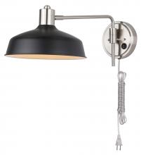 Canarm IWF1055A01BKN - BELLO, IWF1055A01BKN -G-, BN + MBK Color, 1 Lt Wall Fixture, 40W Type