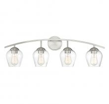 Savoy House Meridian M80033BN - 4-Light Bathroom Vanity Light in Brushed Nickel